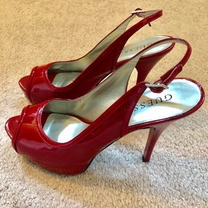 Guess Open Toe Slingback Stiletto Sandals